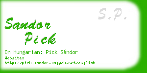 sandor pick business card