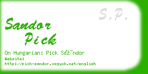 sandor pick business card